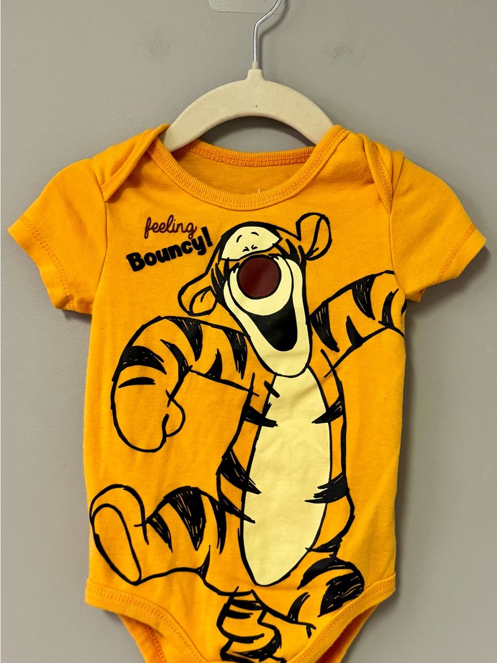 Disney Yellow Tigger 'Feeling Bouncy' Short Sleeve Onesie
